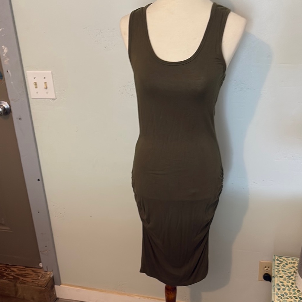 Olive Green Sleeveless Dress